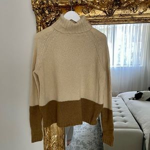 Vince Color block Turtleneck Sweater